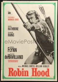 5j1010 ADVENTURES OF ROBIN HOOD Yugoslavian 20x28 R1960s Flynn as Robin Hood, De Havilland!