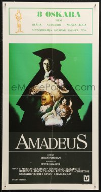 5j1012 AMADEUS Yugoslavian 14x27 1984 Milos Foreman, Mozart biography, winner of 8 Academy Awards!