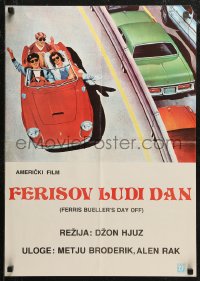 5j1075 FERRIS BUELLER'S DAY OFF Yugoslavian 19x27 1986 Broderick, Sara, Ruck, Hughes, different!