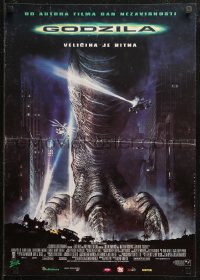 5j1086 GODZILLA Yugoslavian 19x27 1998 Matthew Broderick, Jean Reno, Hank Azaria, American re-make!