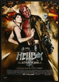 5j1096 HELLBOY II: THE GOLDEN ARMY advance Yugoslavian 19x27 2008 Ron Perlman is the good guy, cool image!