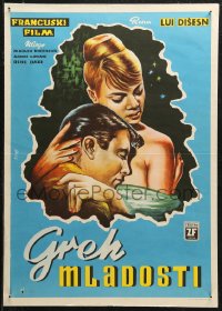 5j1182 SINS OF YOUTH Yugoslavian 20x28 1960 Peche de Jeunesse, Agnes Laurent, Madeleine Robinson