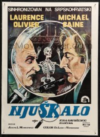 5j1185 SLEUTH Yugoslavian 20x27 1972 completely different cool art of Laurence Olivier & Michael Caine!