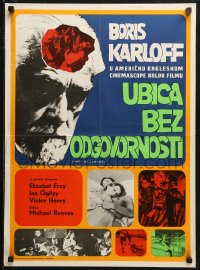 5j1190 SORCERERS Yugoslavian 20x27 1967 Boris Karloff, different images of sexy women and action!