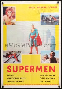 5j1198 SUPERMAN Yugoslavian 20x28 1978 D.C. comic book superhero Christopher Reeve, different!