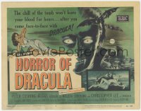 5k0794 HORROR OF DRACULA TC 1958 Hammer, cool vampire monster & sexy girl artwork by Joseph Smith!