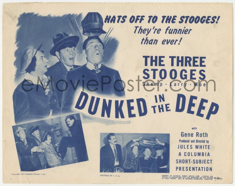 eMoviePoster.com: 5k0769 DUNKED IN THE DEEP TC 1949 Three Stooges Moe ...