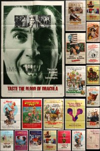 5m0714 LOT OF 101 FOLDED ONE-SHEETS 1950s-1980s great images from a variety of different movies!