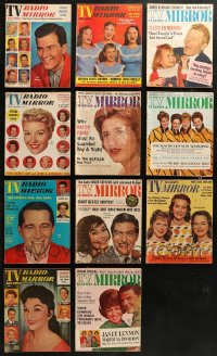 5m0859 LOT OF 11 TV RADIO MIRROR MAGAZINES 1950s-1960s great images & articles on celebrities!