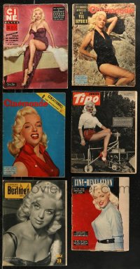 5m0861 LOT OF 11 NON-U.S. MAGAZINES WITH DIANA DORS COVERS 1950s-1960s sexy images of her!