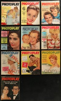 5m0865 LOT OF 10 PHOTOPLAY MOVIE MAGAZINES 1950s-1960s filled with great images & articles!