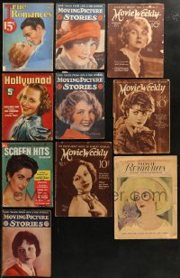 5m0866 LOT OF 10 MOVIE MAGAZINES 1920s-1950s filled with great images & articles on celebrities!