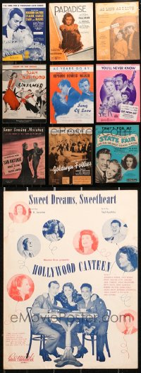 5m0519 LOT OF 10 SHEET MUSIC 1920s-1940s a variety of different songs, most from movies!