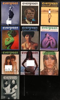 5m0869 LOT OF 10 EVERGREEN REVIEW MAGAZINES 1969-1970 filled with great images & articles!