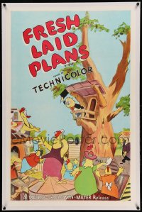 5p0181 FRESH LAID PLANS linen 1sh 1951 MGM cartoon mocking government aid to small farmers, rare!