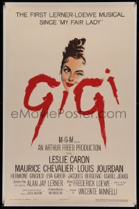 5p0188 GIGI linen 1sh 1958 art of winking Leslie Caron, Best Director & Best Picture winner!