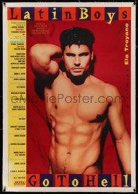 5p0211 LATIN BOYS GO TO HELL linen 1sh 1997 Ela Troyano horror comedy, sexy image of nude man!