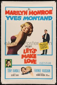 5p0212 LET'S MAKE LOVE linen 1sh 1960 great images of super sexy Marilyn Monroe & Yves Montand!