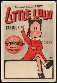 5p0216 LITTLE LULU linen 1sh 1943 great full-length image of the classic cartoon character, rare!