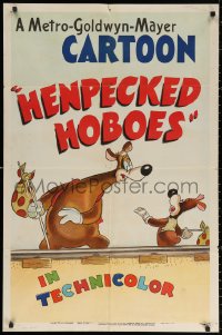 5s0138 HENPECKED HOBOES 1sh 1946 Tex Avery cartoon art of George & Junior, based on Steinbeck, rare!