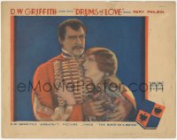 5s0210 DRUMS OF LOVE LC 1928 D.W. Griffith, c/u of Lionel Barrymore hugging Mary Philbin, rare!