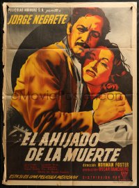 5s0115 EL AHIJADO DE LA MUERTE Mexican poster 1946 art of Jorge Negrete & Rita Conde by Carlos Vega!