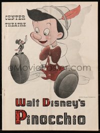 5s0085 PINOCCHIO program 1940 Disney classic cartoon, wonderful art throughout, ultra rare!