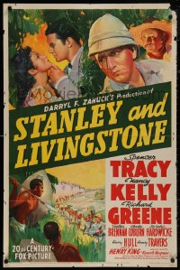 5s0154 STANLEY & LIVINGSTONE 1sh 1939 Spencer Tracy as the explorer of unknown Africa, ultra rare!