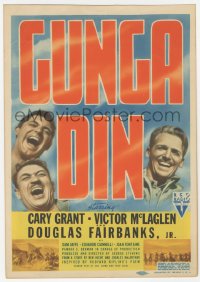 5s0110 GUNGA DIN mini WC 1939 headshots of Cary Grant, Douglas Fairbanks Jr & Victor McLaglen, rare!