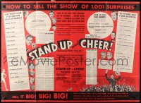 5s0100 STAND UP & CHEER promo kit 1934 includes 31x43 poster on how to sell the movie & more, rare!