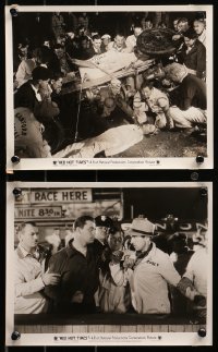 5t1580 RED HOT TIRES 2 8x10 stills 1935 Lyle Talbot and Roscoe Karns after crash & in fight on track!