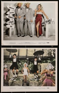 5t0929 ROAD TO BALI 2 color 8x10 stills 1952 c/u of sexy Dorothy Lamour between Bob Hope & Bing Crosby!