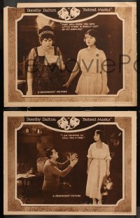 5t0515 BEHIND MASKS 4 LCs 1921 Dorothy Dalton has an aunt who runs crooked gambling card games, rare!