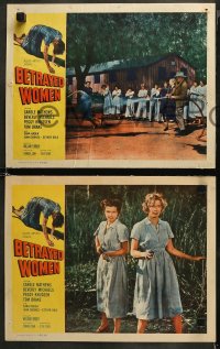 5t0364 BETRAYED WOMEN 7 LCs 1955 bad girls in solitary, Carole Mathews, Beverly Michaels!