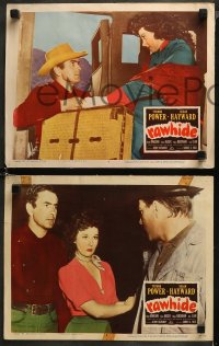 5t0552 RAWHIDE 4 LCs 1951 Tyrone Power & pretty Susan Hayward in western action with Jack Elam!