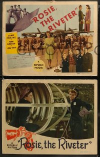 5t0250 ROSIE THE RIVETER 8 LCs 1944 Jane Frazee as Rosie mixes rivets with rhythm, rare complete set!