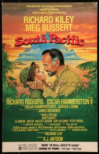 5w0314 SOUTH PACIFIC stage play WC 1985 Weston art of Richard Kiley & Meg Bussert, Broadway, rare!