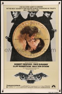 5x0704 3 DAYS OF THE CONDOR 1sh 1975 CIA analyst Robert Redford & Faye Dunaway!