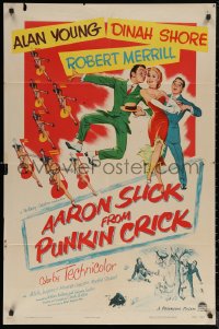 5x0710 AARON SLICK FROM PUNKIN CRICK 1sh 1952 Alan Young, Dinah Shore, Robert Merrill, musical art!