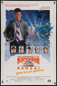 5x0714 ADVENTURES OF BUCKAROO BANZAI 1sh 1984 Peter Weller science fiction thriller, cool art!