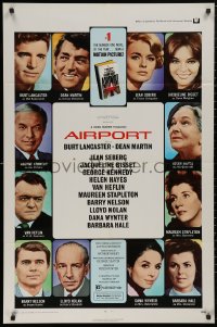 5x0722 AIRPORT 1sh 1970 Burt Lancaster, Dean Martin, Jacqueline Bisset, Jean Seberg & more!