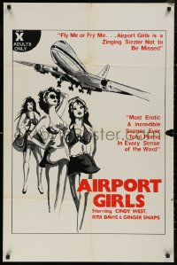 5x0723 AIRPORT GIRLS 25x38 1sh 1975 Cindy West, Rita Davis, Ginger Snaps, sexy hostesses!