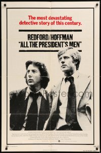 5x0731 ALL THE PRESIDENT'S MEN 1sh 1976 Dustin Hoffman & Robert Redford as Woodward & Bernstein!