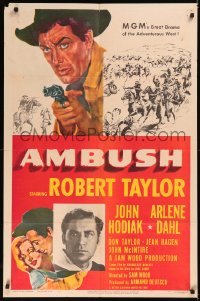 5x0734 AMBUSH 1sh 1950 Robert Taylor, Arlene Dahl, John Hodiak, cowboys & Indians!