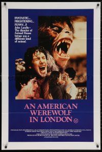 5x0348 AMERICAN WEREWOLF IN LONDON Aust 1sh 1982 different image of Naughton transforming & monster!