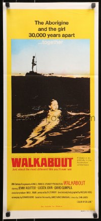 5x0679 WALKABOUT Aust daybill 1971 naked swimming Jenny Agutter, Nicolas Roeg Australian classic!