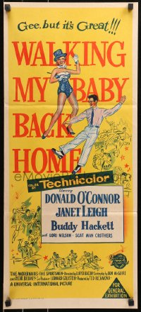 5x0680 WALKING MY BABY BACK HOME Aust daybill 1953 dancing Donald O'Connor & sexy Janet Leigh!