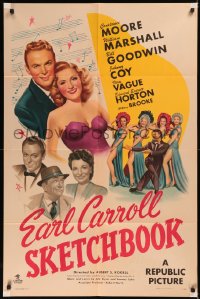 5x0940 EARL CARROLL SKETCHBOOK 1sh 1946 sexy Constance Moore, cool musical art, Horton and top cast!