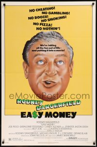 5x0942 EASY MONEY 1sh 1983 wacky headshot artwork of screwball Rodney Dangerfield!