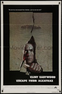 5x0955 ESCAPE FROM ALCATRAZ 1sh 1979 Eastwood busting out by Lettick, Don Siegel prison classic!